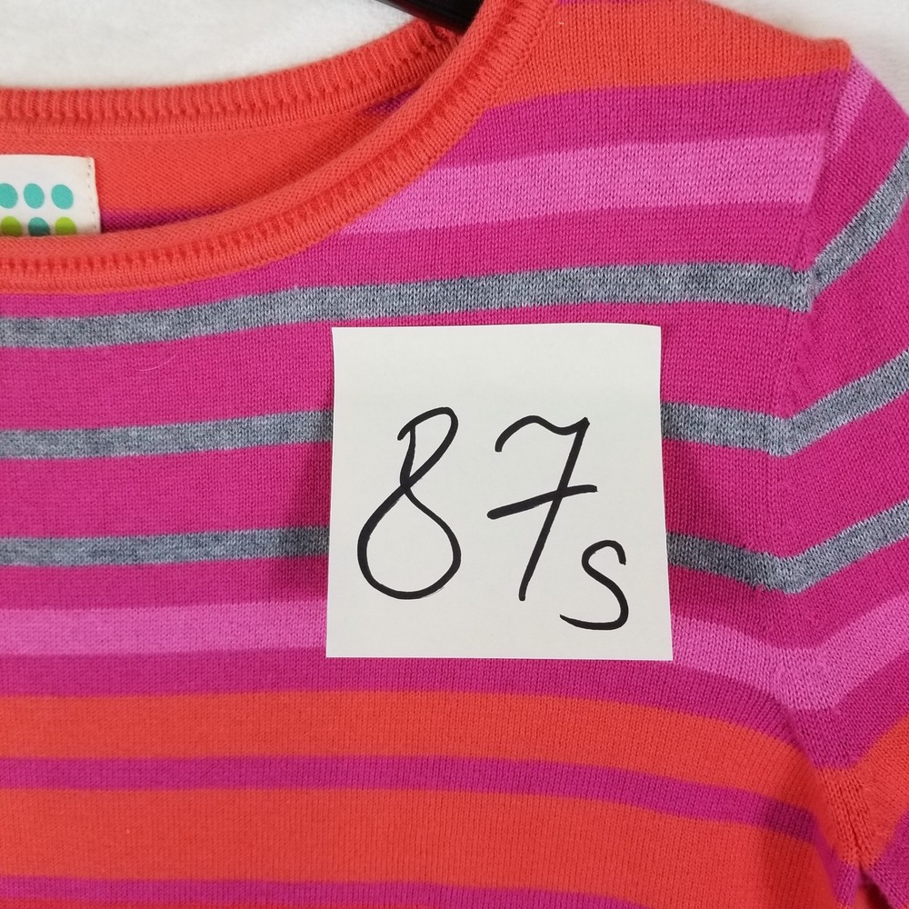 Title Nine Mobetta 70 Striped Sweater Womens Small Pink Orange Cotton Blend Knit - Picture 7 of 7